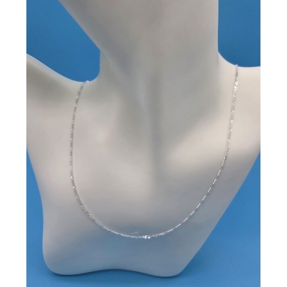 ​Sterling Silver Italian Figaro Chain Necklace 22" 1.5 mm